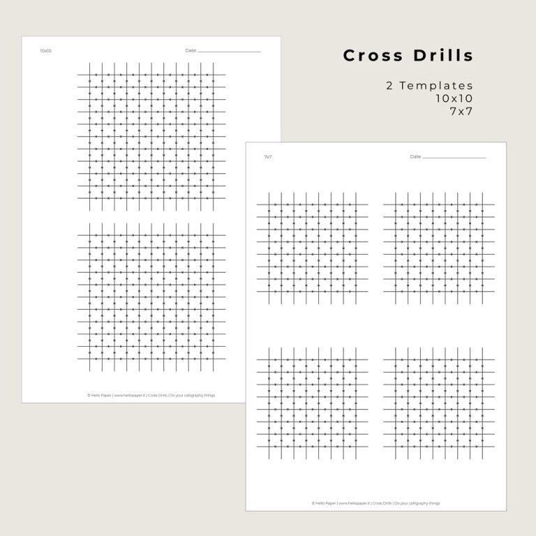 Cross Drills guidelines for calligraphy