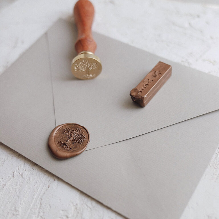 Round Wax Seal Stamp with Old Tree, 25 mm