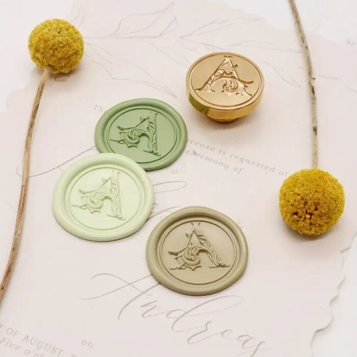 Wax Seal Stamp - Floral initial - A