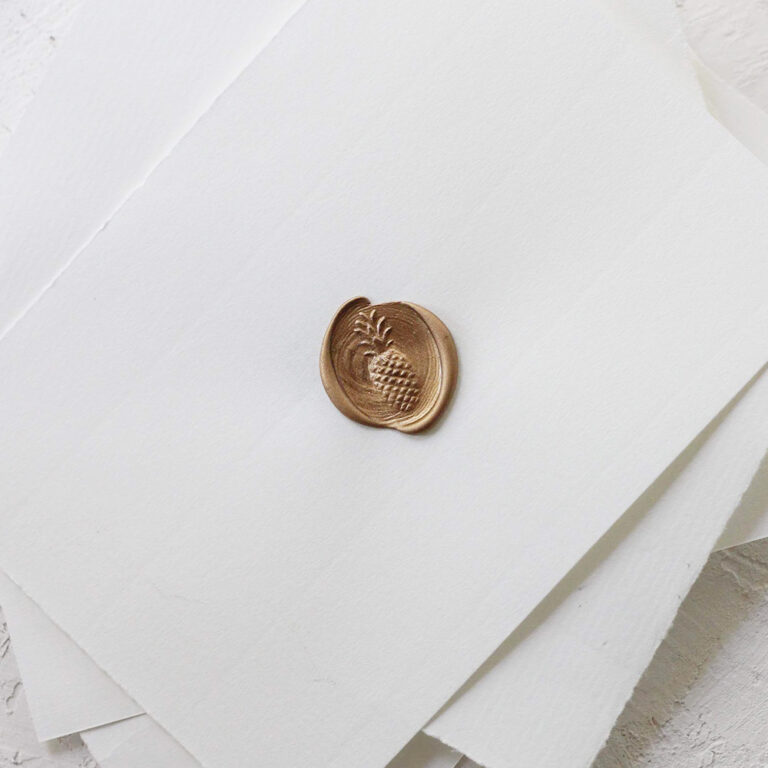 Vintage Oval Wax Seal Stamp with Pineapple